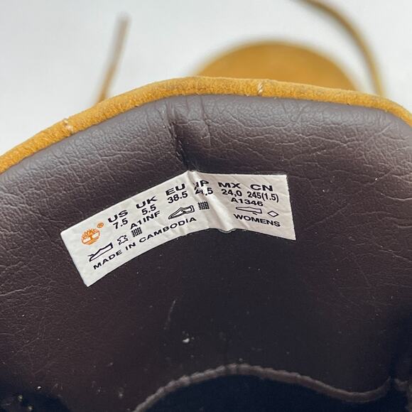 Timberland Women's Londyn Warm Lined Combat Boot Wheat Nubuck Us Size 7.5 - Picture 11 of 16